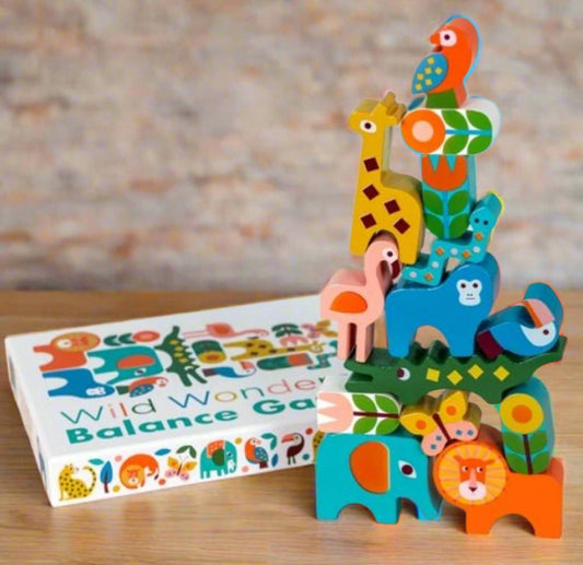 Wooden Balance Game with animals and birds