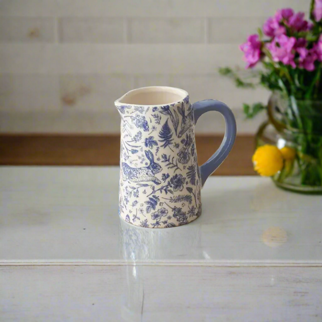 Floral Jug in Blue Hare Design