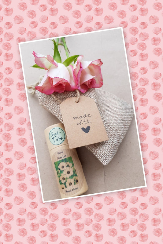 Wedding Favours - Seeds in Biodegradable Tube with hessian bag