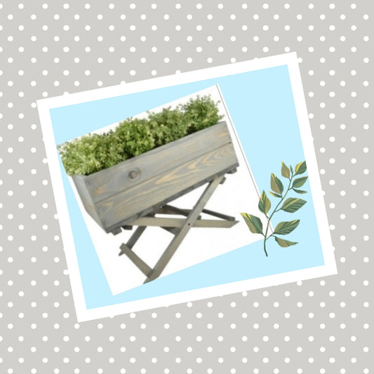 Outdoor Wooden Planter on Foldable Stand