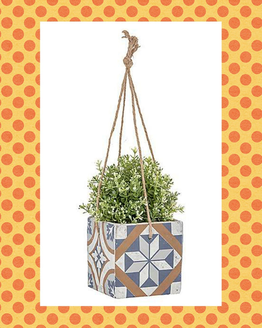 Portuguese Style Pattern Hanging Pot Planter