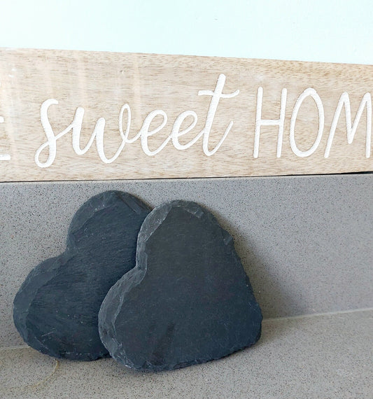 Slate Heart Coasters - Pack of six