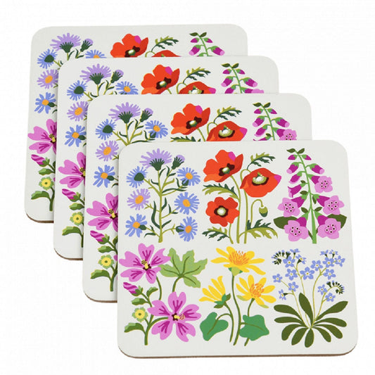 Wild Flowers Coasters - set of 4