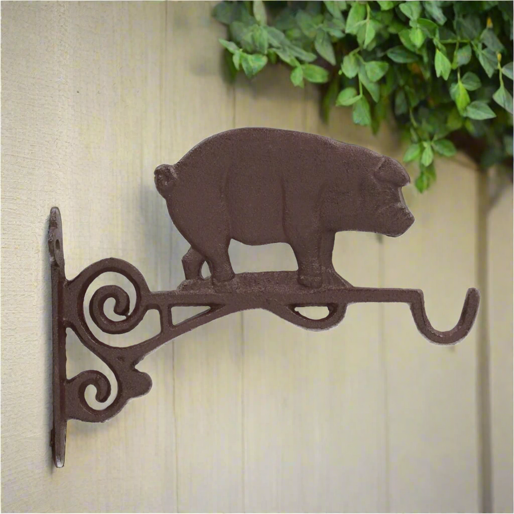 Hanging Basket Hook in cast iron - Pig or Cow