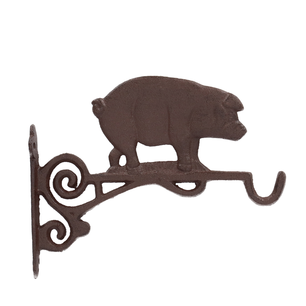 Hanging Basket Hook in cast iron - Pig or Cow