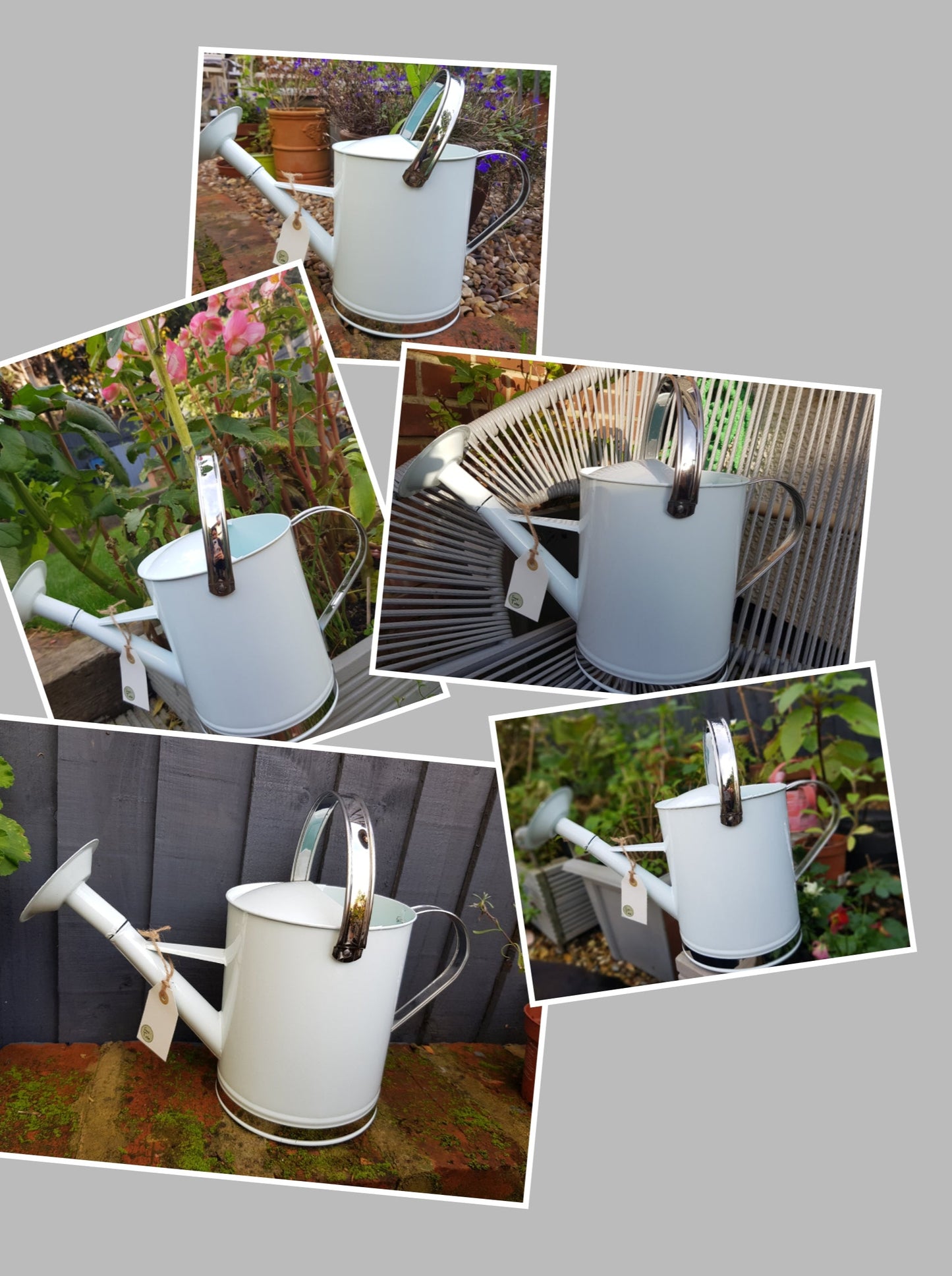 White Watering Can with handle